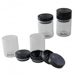 Black Leaf Alu-Grinder 3-tlg. mit Glas