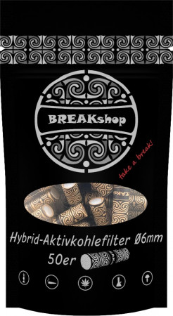 BREAKshop Hybrid- Aktivkohlefilter 6mm 50 Stk.