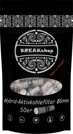 BREAKshop Hybrid- Aktivkohlefilter 6mm 50 Stk.