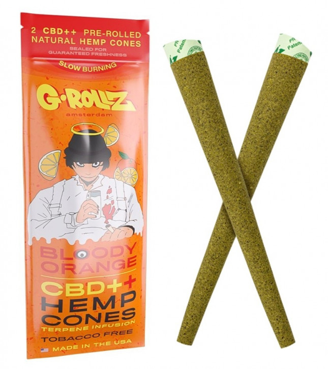 G-ROLLZ Bloody Orange Pre-Rolled CBD Hemp Wraps 2x