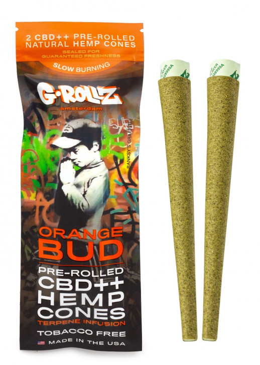 G-ROLLZ Banksy's Orange Bud Pre-Rolled CBD Hemp Wraps 2x