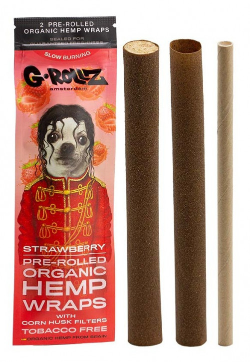 G-ROLLZ Strawberry Pre-Rolled CBD Hemp Wraps 2x