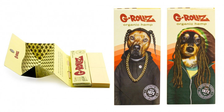 G-ROLLZ Reggae Rap Organic Hemp 50 KS Papers Tips & Tray