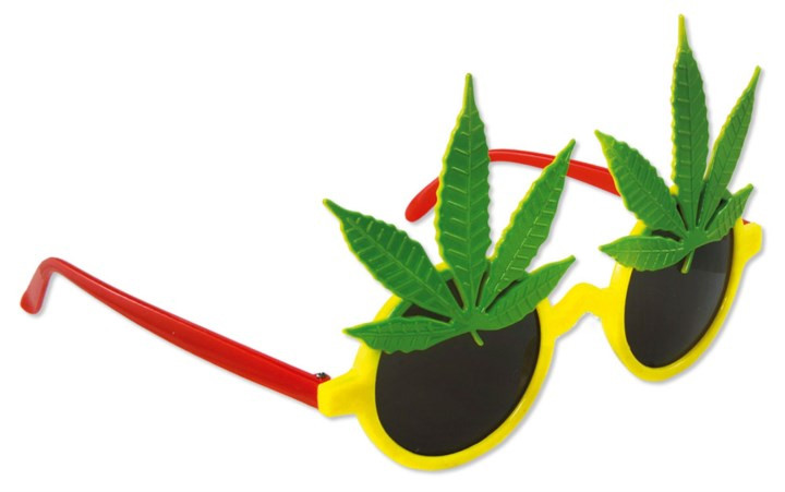 Partybrille mit Cannabis-Blatt